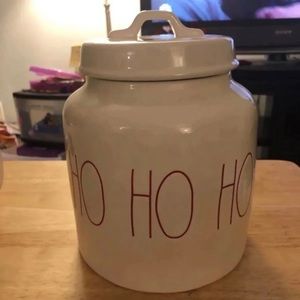 Rae Dunn large ho Ho Ho Christmas cookie canister